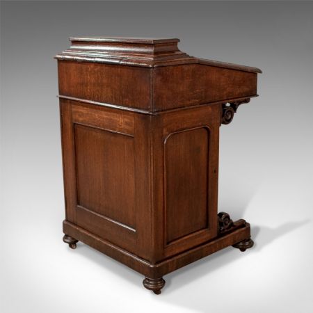 Viktorianischer antiker Davenport Schreibtisch Eiche englisch circa 1870