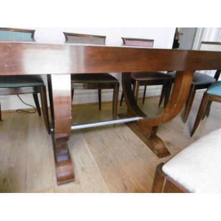 Antiker Art Deco Esstisch Palisander Stühle britisch ca 1925