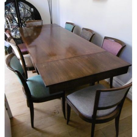 Antiker Art Deco Esstisch Palisander Stühle britisch ca 1925