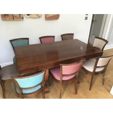 Antiker Art Deco Esstisch Palisander Stühle britisch ca 1925