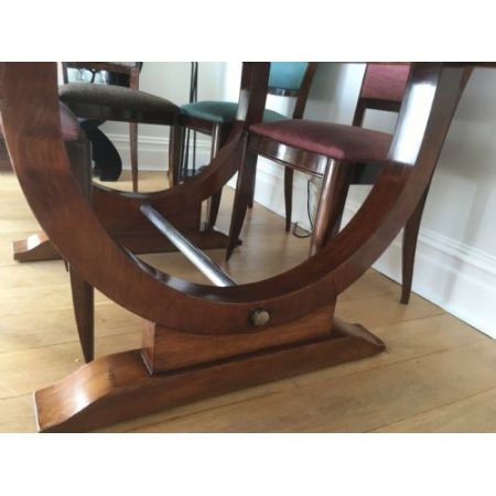 Antiker Art Deco Esstisch Palisander Stühle britisch ca 1925