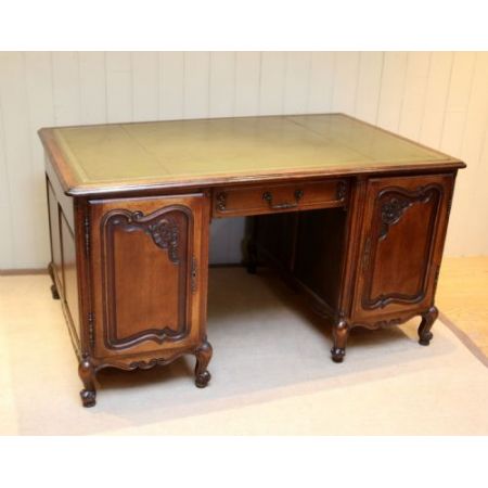 Britischer Schreibtisch Eiche Partners Desk antik ca 1920