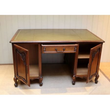 Britischer Schreibtisch Eiche Partners Desk antik ca 1920
