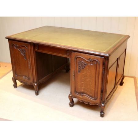 Britischer Schreibtisch Eiche Partners Desk antik ca 1920