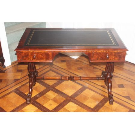 Viktorianischer antiker Nussbaum Schreibtisch englisch ca 1860