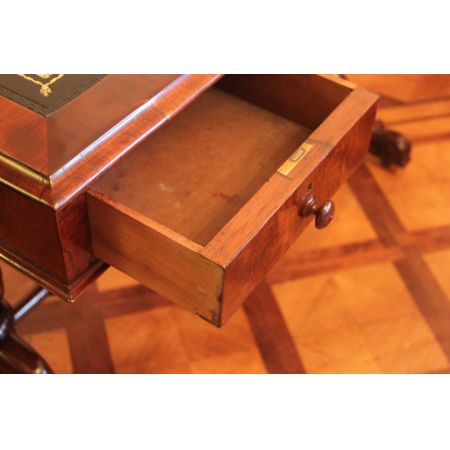 Viktorianischer antiker Nussbaum Schreibtisch englisch ca 1860