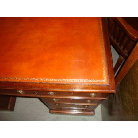 Viktorianischer antiker Mahagoni Schreibtisch britisch ca 1880