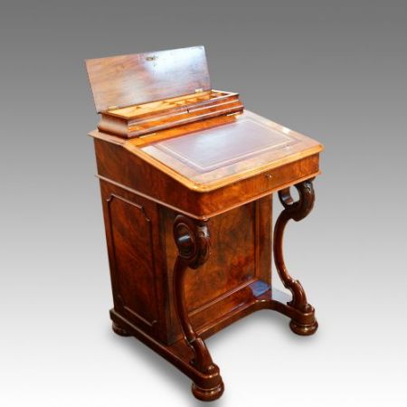 Viktorianischer Davenport Schreibtisch Nussbaum antik ca 1860