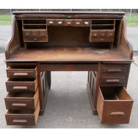 Antiker britischer Sekretär Eiche original 1880