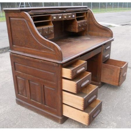 Antiker britischer Sekretär Eiche original 1880