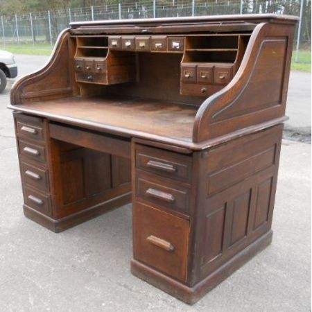 Antiker britischer Sekretär Eiche original 1880