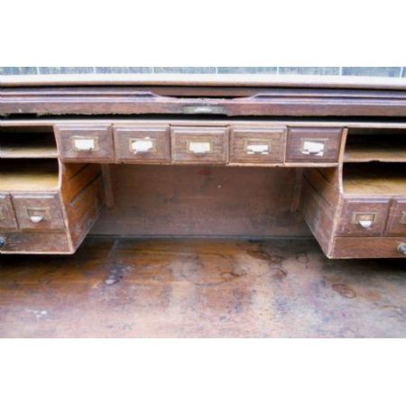 Antiker britischer Sekretär Eiche original 1880