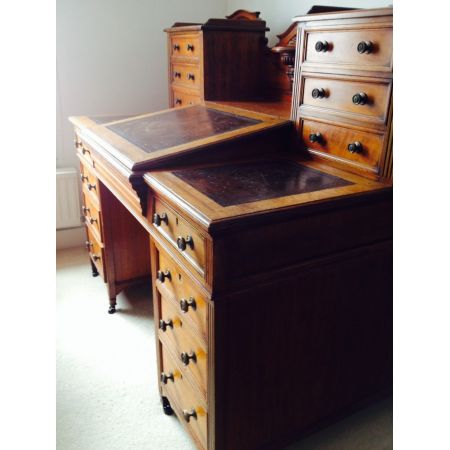 Viktorianischer Mahagoni Schreibtisch britisch antik ca 1890