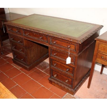 Viktorianischer Eichen Schreibtisch antik britisch ca 1850