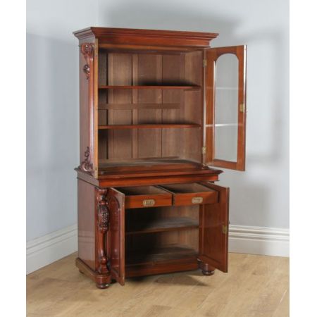 Antiker anglo-indischer viktorianischer Mahagoni Bücherschrank britisch ca 1870