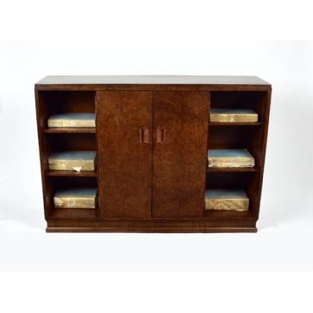 Antiker englischer Art Deco Bücherschrank Nussbaum ca 1930