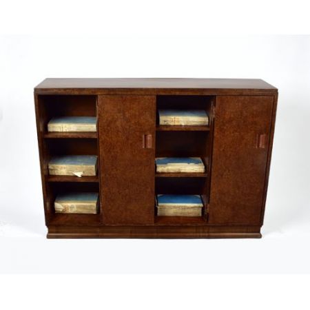 Antiker englischer Art Deco Bücherschrank Nussbaum ca 1930
