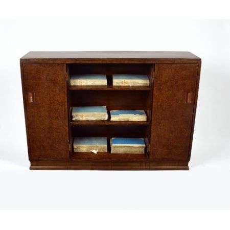Antiker englischer Art Deco Bücherschrank Nussbaum ca 1930