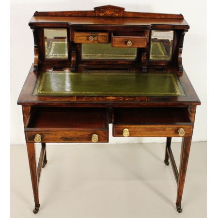 Edwardianischer antiker Palisander Schreibtisch Ladies Desk britisch ca 1890