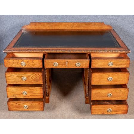 Edwardianischer Eichen Schreibtisch antik britisch ca 1910