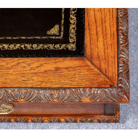 Edwardianischer Eichen Schreibtisch antik britisch ca 1910