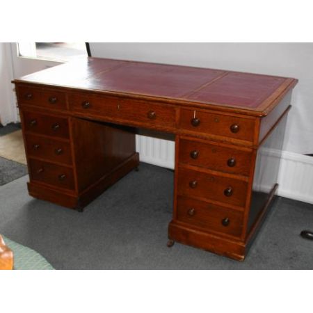 Viktorianischer Eichen Schreibtisch antik englisch ca 1850