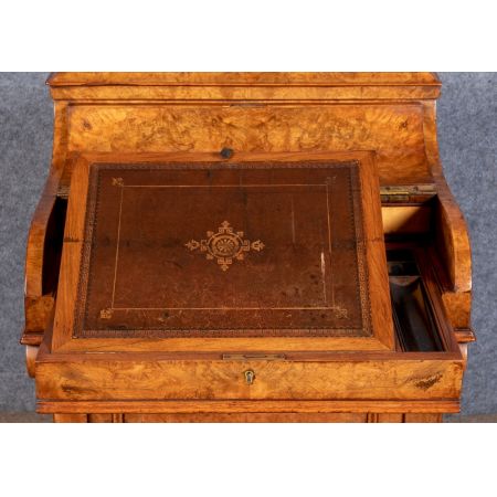 Viktorianischer antiker Davenport Schreibtisch Nussbaum englisch ca 1870
