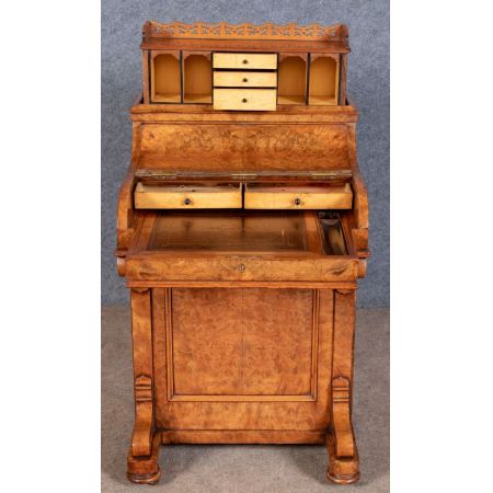 Viktorianischer antiker Davenport Schreibtisch Nussbaum englisch ca 1870