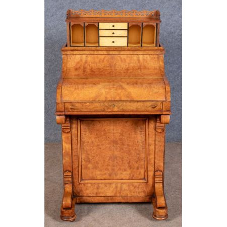 Viktorianischer antiker Davenport Schreibtisch Nussbaum englisch ca 1870