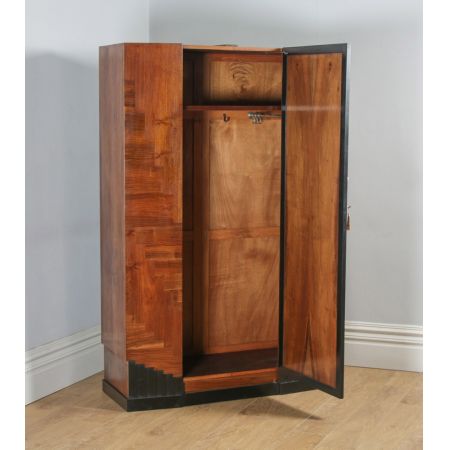 Antiker Art Deco Kleiderschrank Nussbaum britisch ca 1930