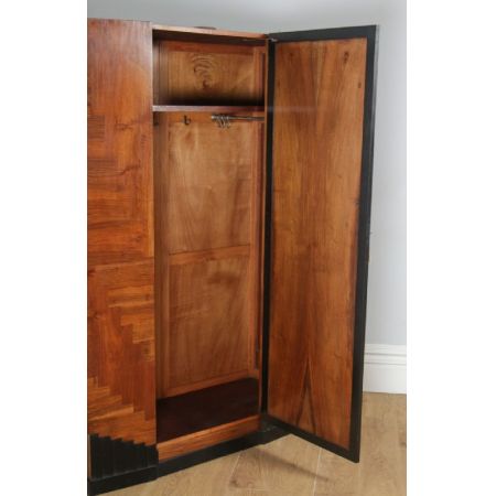 Antiker Art Deco Kleiderschrank Nussbaum britisch ca 1930