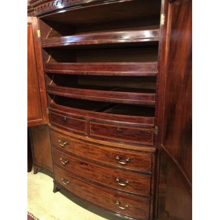 Edwardianischer englischer Mahagoni Kleiderschrank antik ca 1910