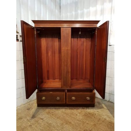 Antiker edwardianischer Mahagoni Kleiderschrank englisch ca 1900