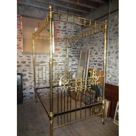 Antikes viktorianisches Messing Bett Doppelbett englisch ca 1850