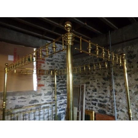 Antikes viktorianisches Messing Bett Doppelbett englisch ca 1850