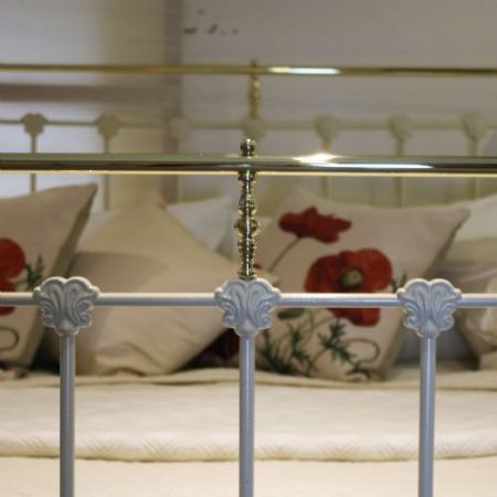 Viktorianisches Messing Gusseisen Bett englisch antik ca 1890