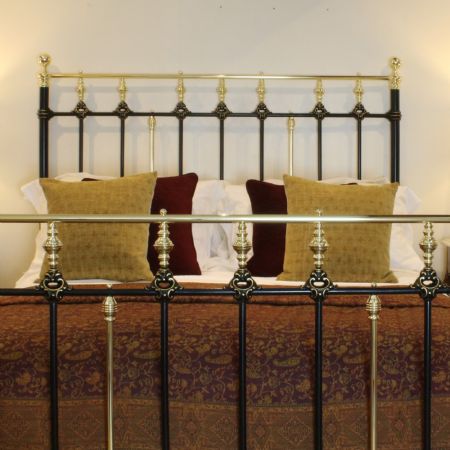 Antikes viktorianisches Messing Gusseisen Bett britisch ca 1890