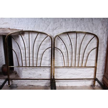 Antike britsische Art Deco Betten Messing Einzelbetten ca 1920