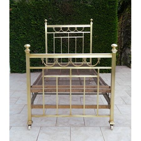 Antikes französisches Messing Bett Napoleon III ca 1870