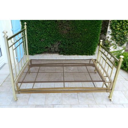 Antikes französisches Messing Bett Napoleon III ca 1870