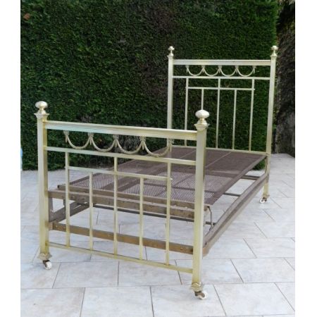 Antikes französisches Messing Bett Napoleon III ca 1870