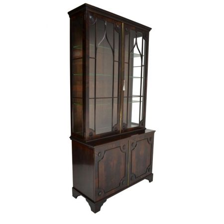 Viktorianischer antiker Mahagoni Bücherschrank Vitrine englisch ca 1900