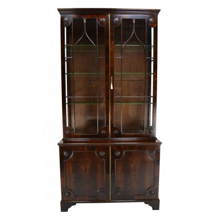 Viktorianischer antiker Mahagoni Bücherschrank Vitrine englisch ca 1900