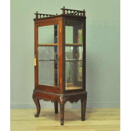 Edwardianische antike Mahagoni Vitrine britisch ca 1890