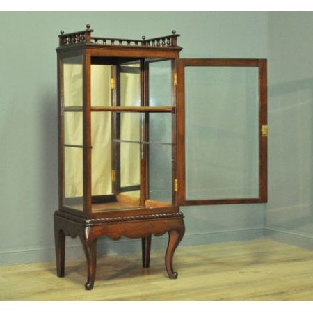 Edwardianische antike Mahagoni Vitrine britisch ca 1890