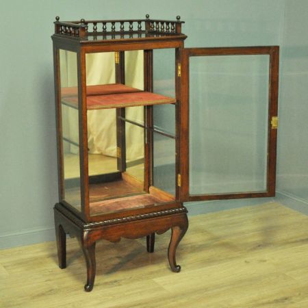 Edwardianische antike Mahagoni Vitrine britisch ca 1890