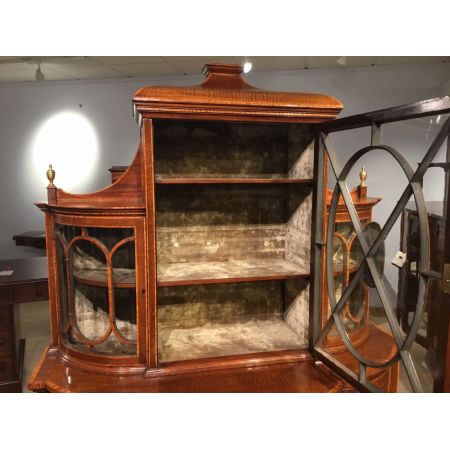 Edwardianische antike Sheraton Revival Vitrine Mahagoni britisch ca 1900