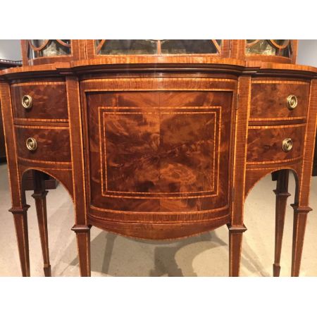 Edwardianische antike Sheraton Revival Vitrine Mahagoni britisch ca 1900