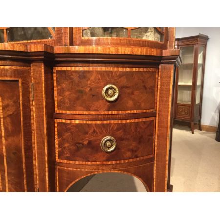 Edwardianische antike Sheraton Revival Vitrine Mahagoni britisch ca 1900