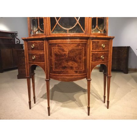 Edwardianische antike Sheraton Revival Vitrine Mahagoni britisch ca 1900